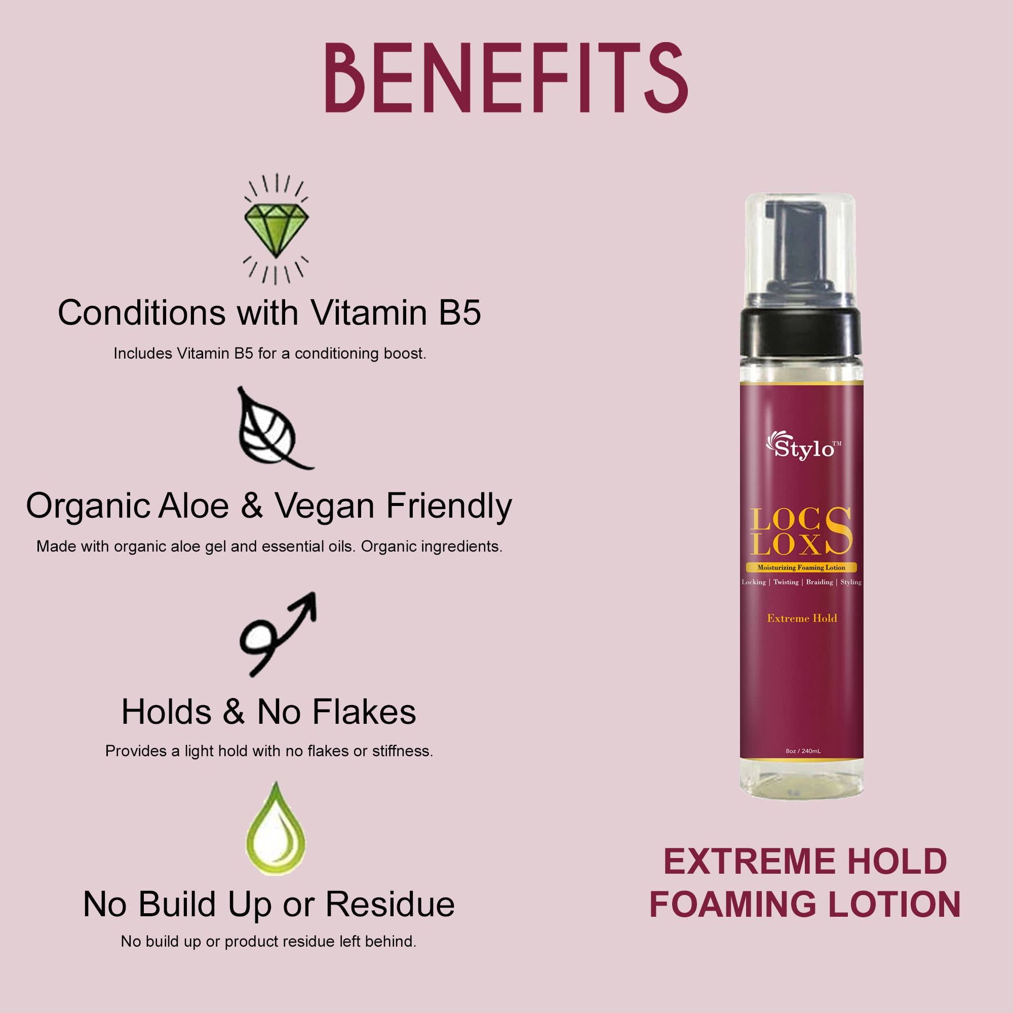 STYLO LOCS LOXS Extreme Hold Foaming Lotion (8oz)