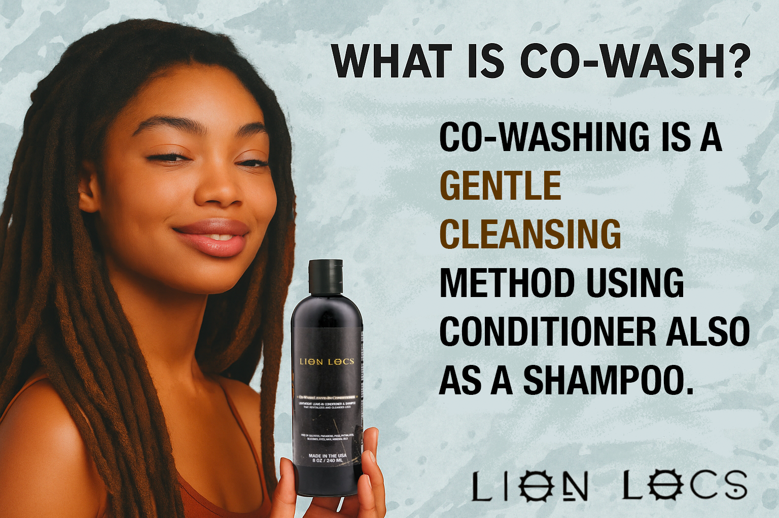 Lion Locs Co-Wash Shampoo / Leave-In Conditioner - VEGAN - Travel / Mini
