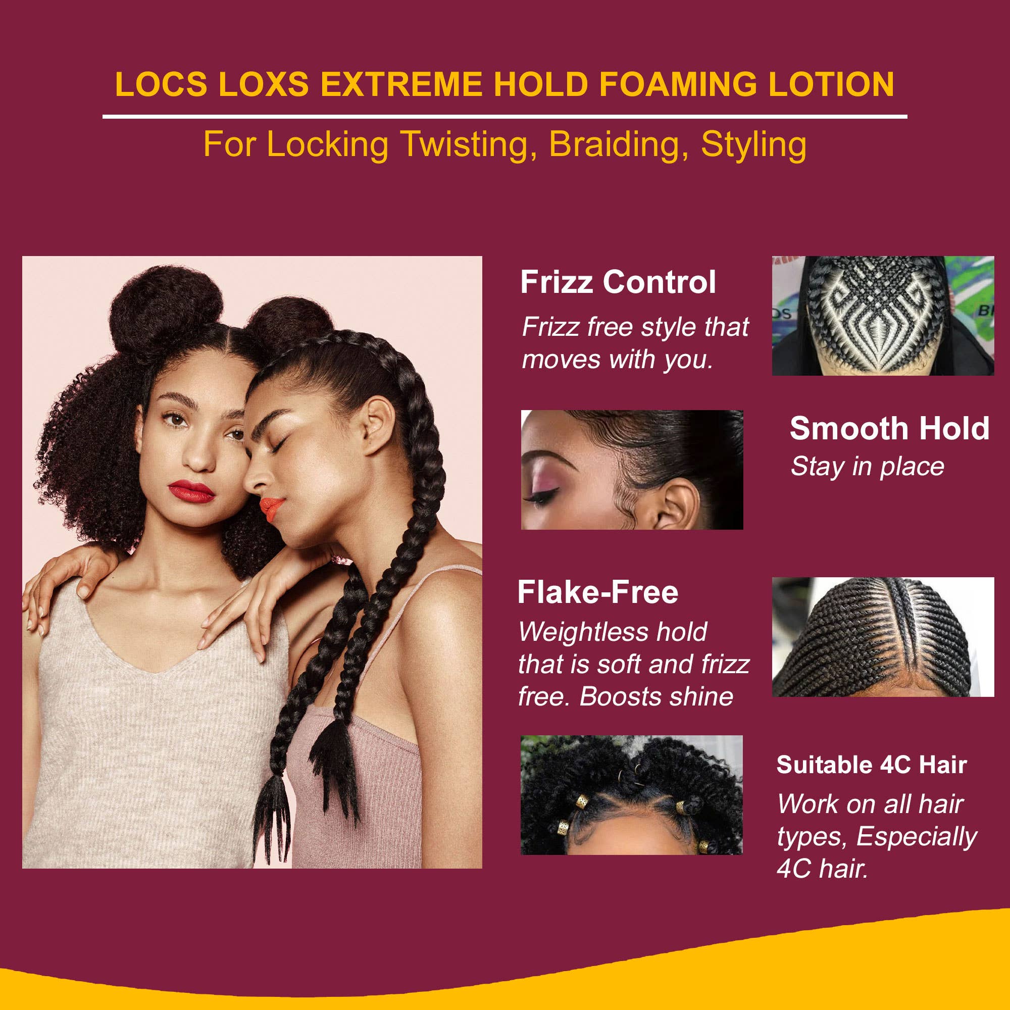 STYLO LOCS LOXS Extreme Hold Foaming Lotion (8oz)